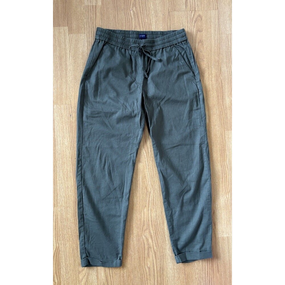 JCrew Green Linen Joggers - 2
